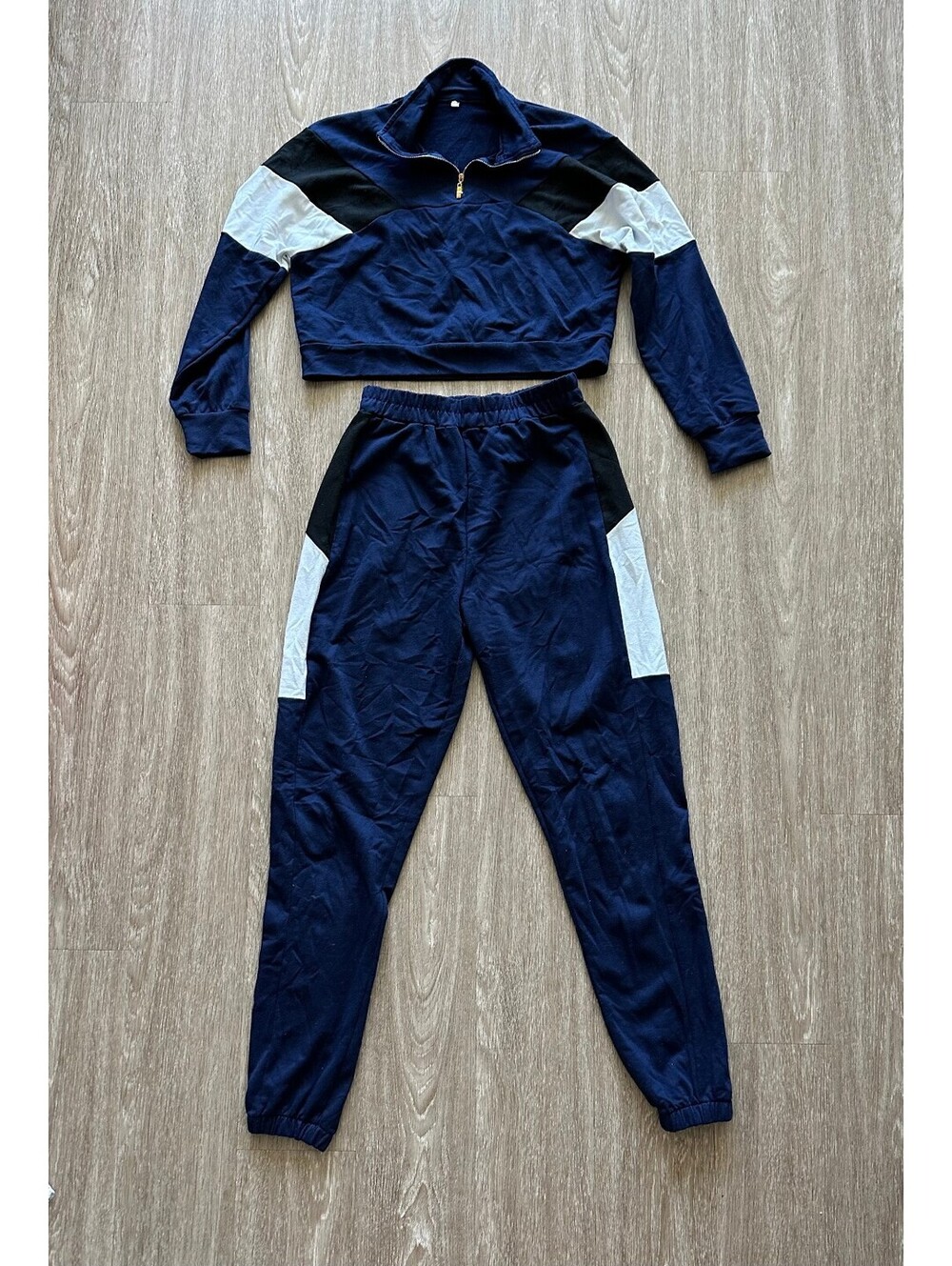Women's navy 2 piece tracksuit set